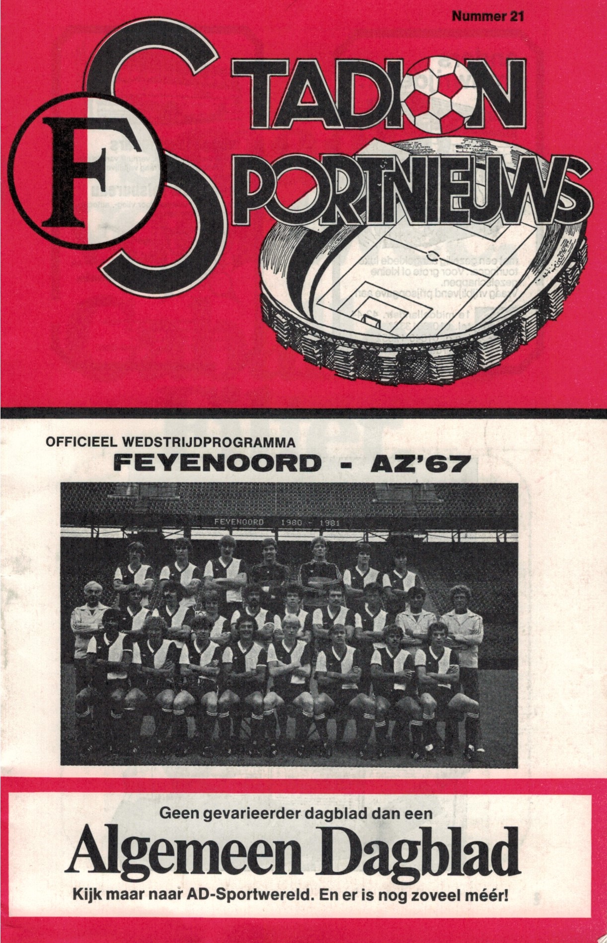 AZ Programma 3-mei-1981 feyenoord uit